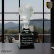 9" Crystal Golf Ball on Black Pedestal Base
