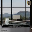 13 7/8" x 4 1/4" Crystal Gavel on Black Base