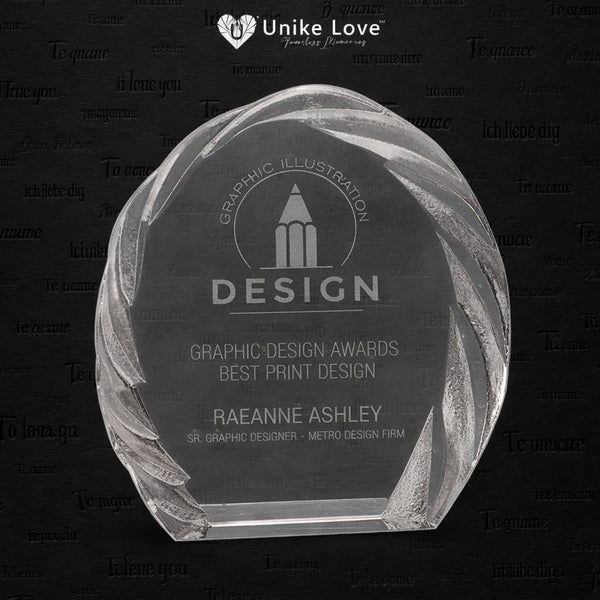 6" Oval Crystal with Decorative Edge