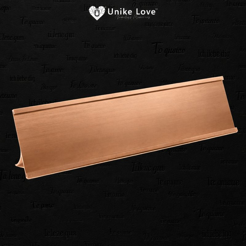 2" x 10" Kota Pro Rose Gold Aluminum Desk Holder for 1/16" Plastic
