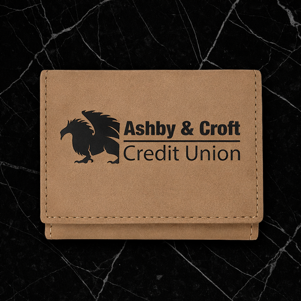 3" x 4" Light Brown Laserable Leatherette Trifold Wallet