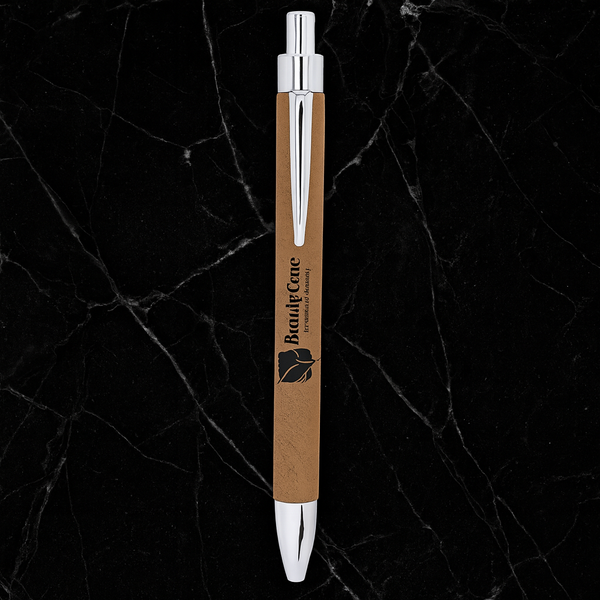 Light Brown Laserable Leatherette Pen