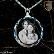 Family Gift Personalized Circular Crystal Necklace | Chain and Pendant |