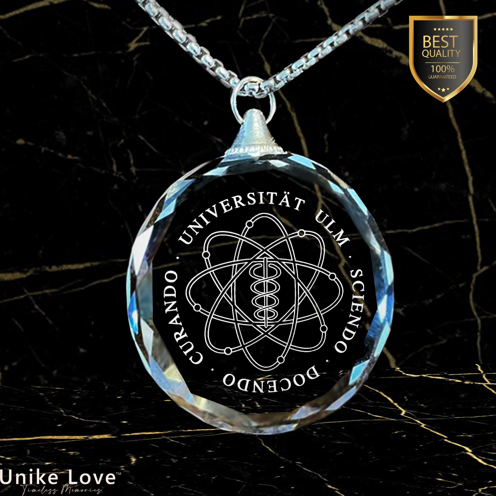 Corporate Gift Personalized Circular Crystal Necklace | Chain and Pendant |