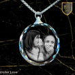 Friendship Gift Personalized Circular Crystal Necklace | Chain and Pendant |