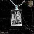 Friendship Gift Personalized Rectangular Necklace Crystal | Chain and Pendant |