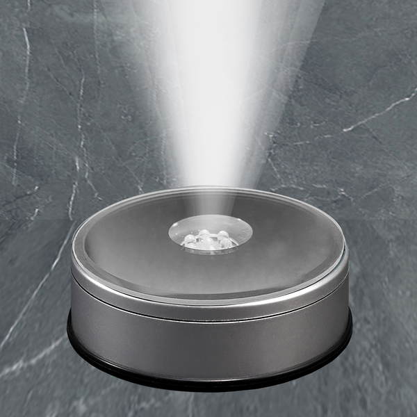 Medium Round Light Base (Rotating) - Silver Finish