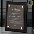10 1/2" x 13" Black Piano Finish Floating Glass Plaque
