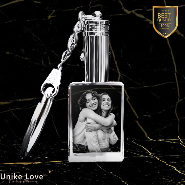 Friendship Gift Personalized Crystal Keychain | Rectangular Shape |