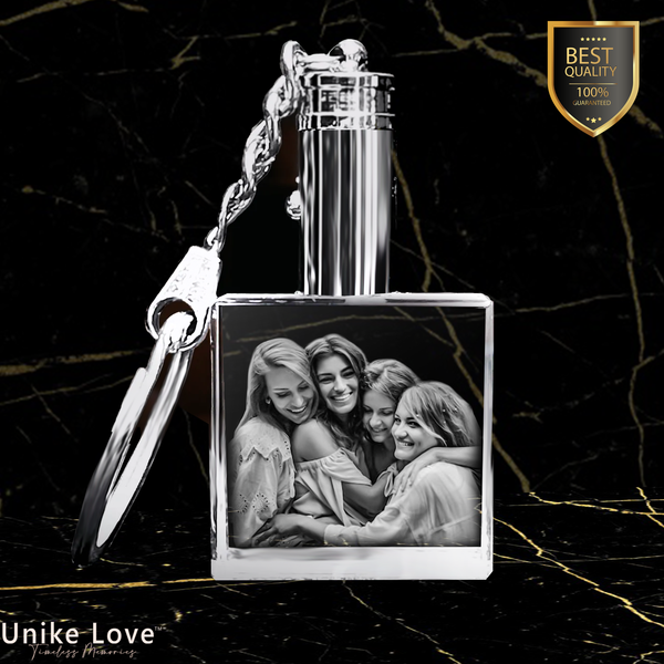 Friendship Gift Personalized Crystal Keychain | Square Shape |