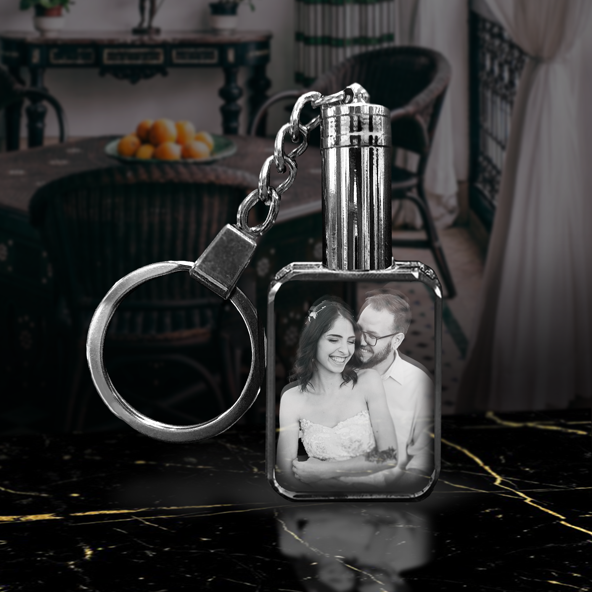 Personalized Crystal Keyring | Rectangular Shape | Keychain |