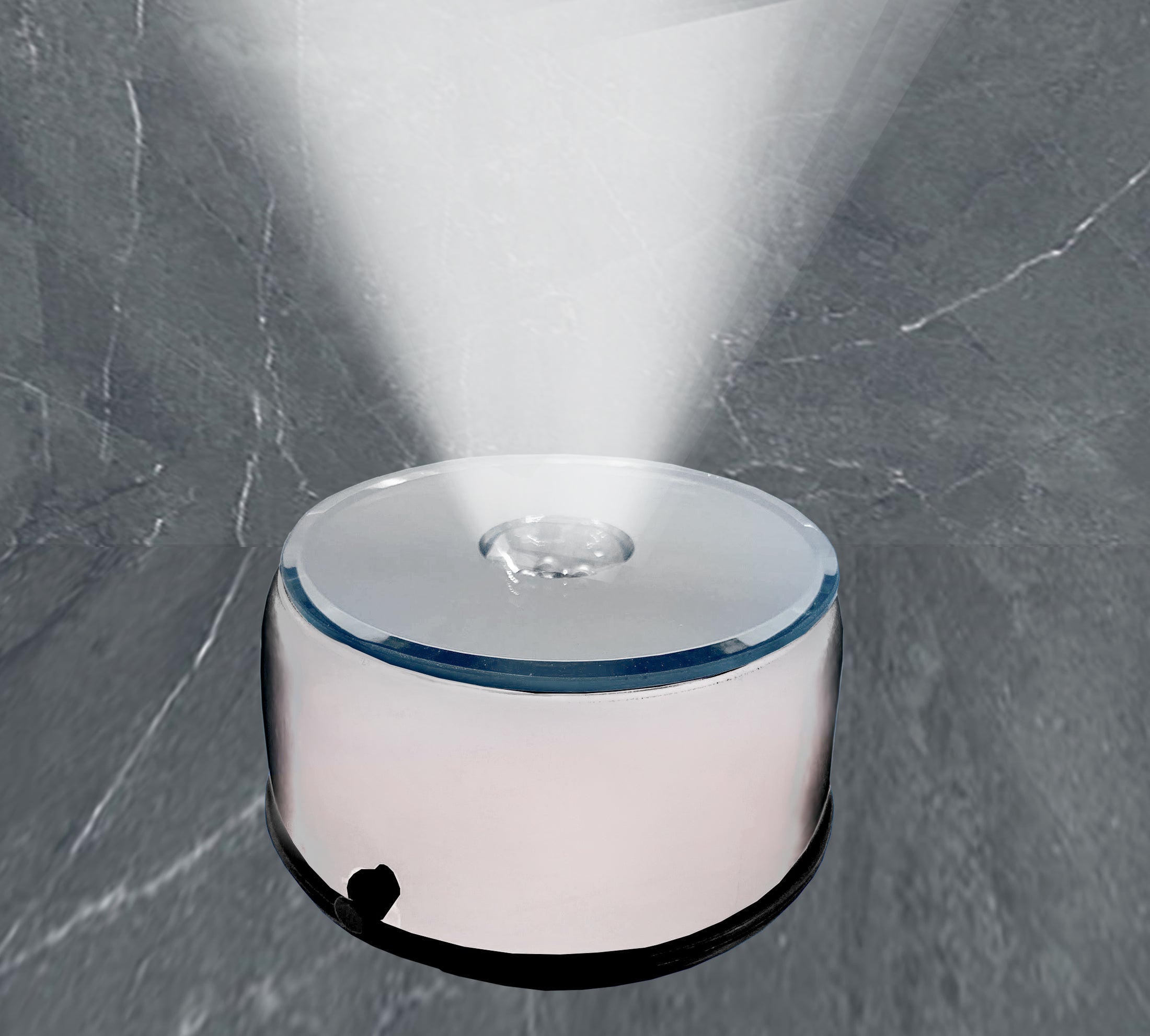 Small Round Light Base (Rotating) - Silver Finish