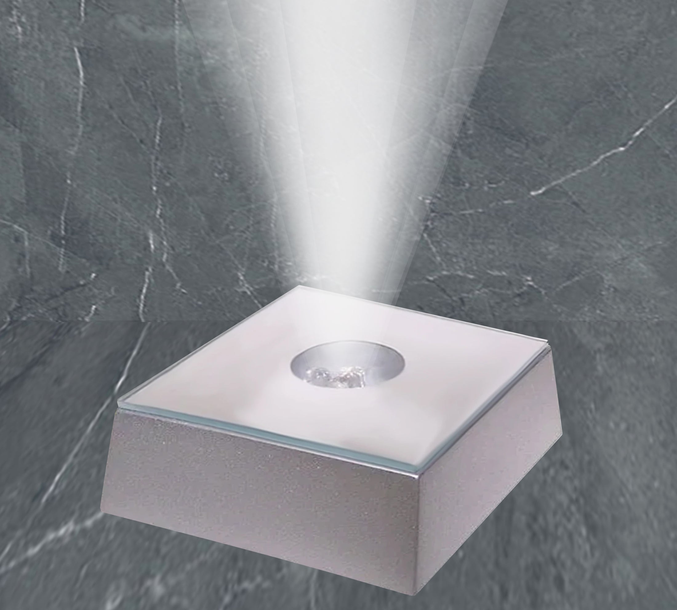 Square Light Base - Silver Finish
