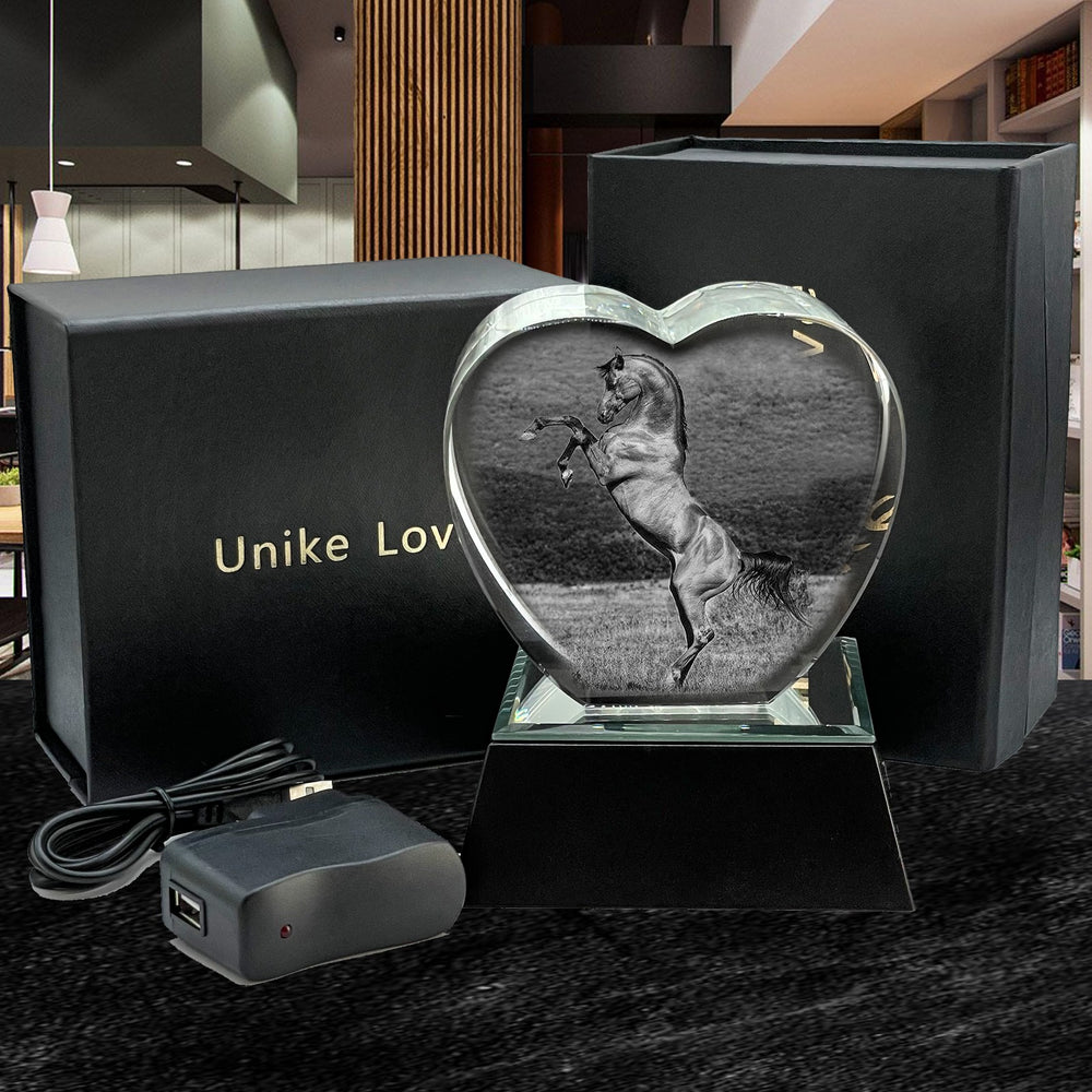 Pet Lovers Gift | 3D Photo Crystal Heart | Personalized Laser Engraving.