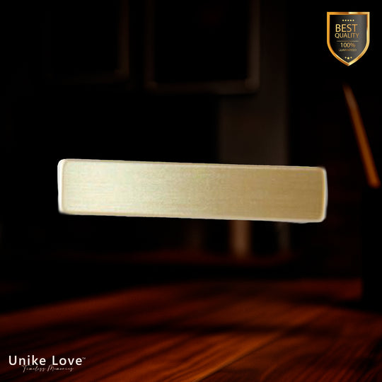 2 3/8" x 1/2" Satin Leaded Brass Name Badge Blank with Fused Posts