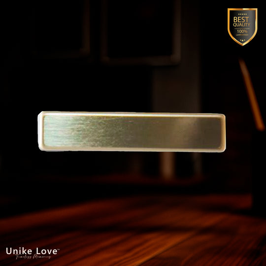 2 3/8" x 1/2" Bright Leaded Brass Name Badge Blank with Fused Posts