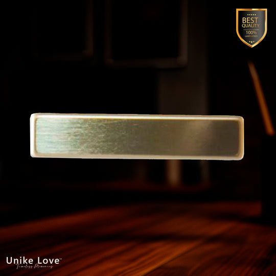 2 1/2" x 5/8" Bright Leaded Brass Name Badge Blank with Fused Posts