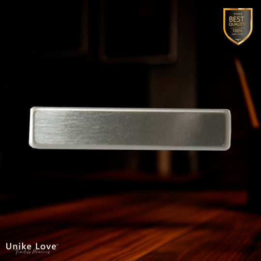 2 1/2" x 5/8" Satin Nickel Silver Name Badge Blank with Fused Posts