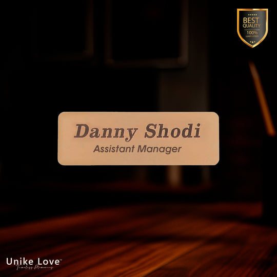 3" x 1" Gold Brass Name Badge Plate