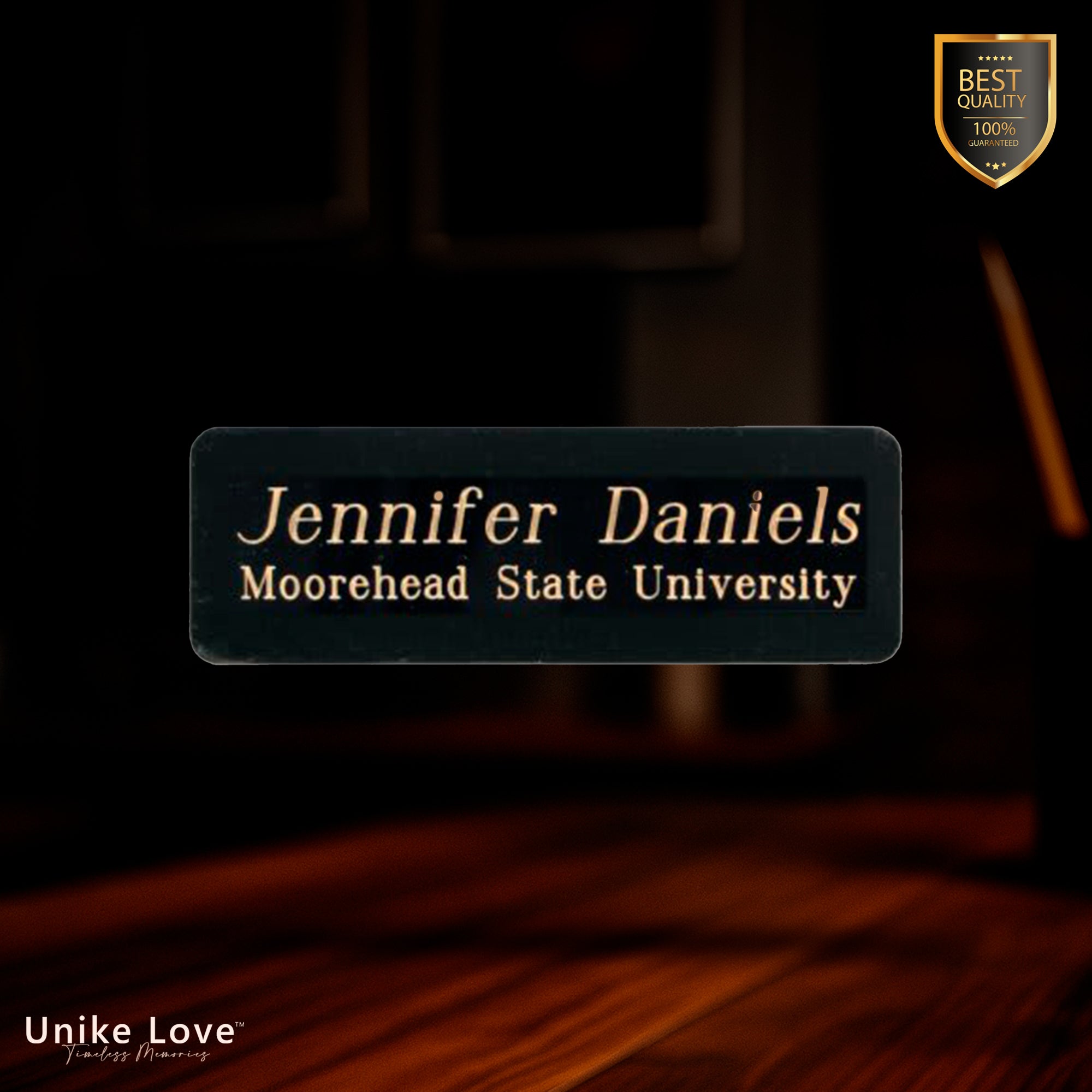 1" x 3" Laserable Black Brass Name Badge Plate