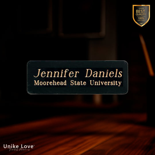 1" x 3" Laserable Black Brass Name Badge Plate