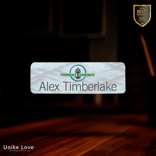 3" x 1" White Dynasub Aluminum Name Badge Plate