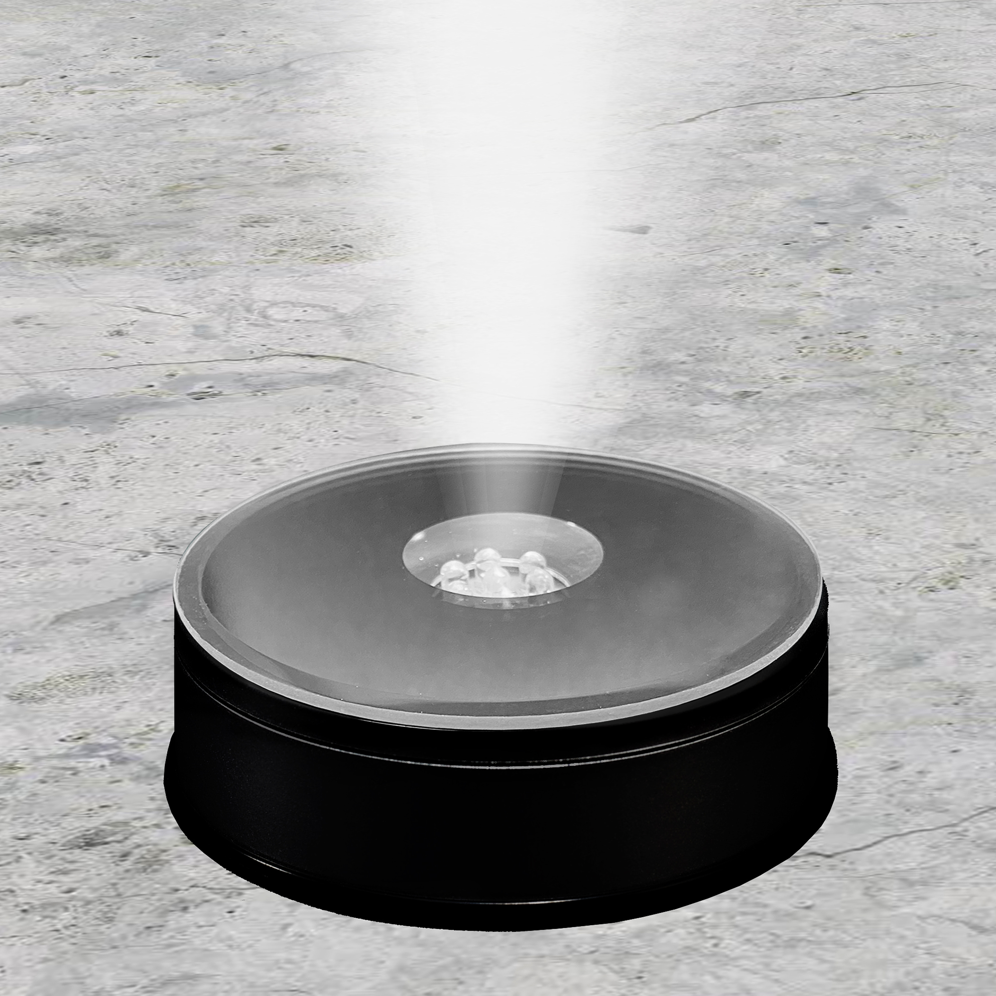Medium Round Light Base (Rotating) - Black Finish