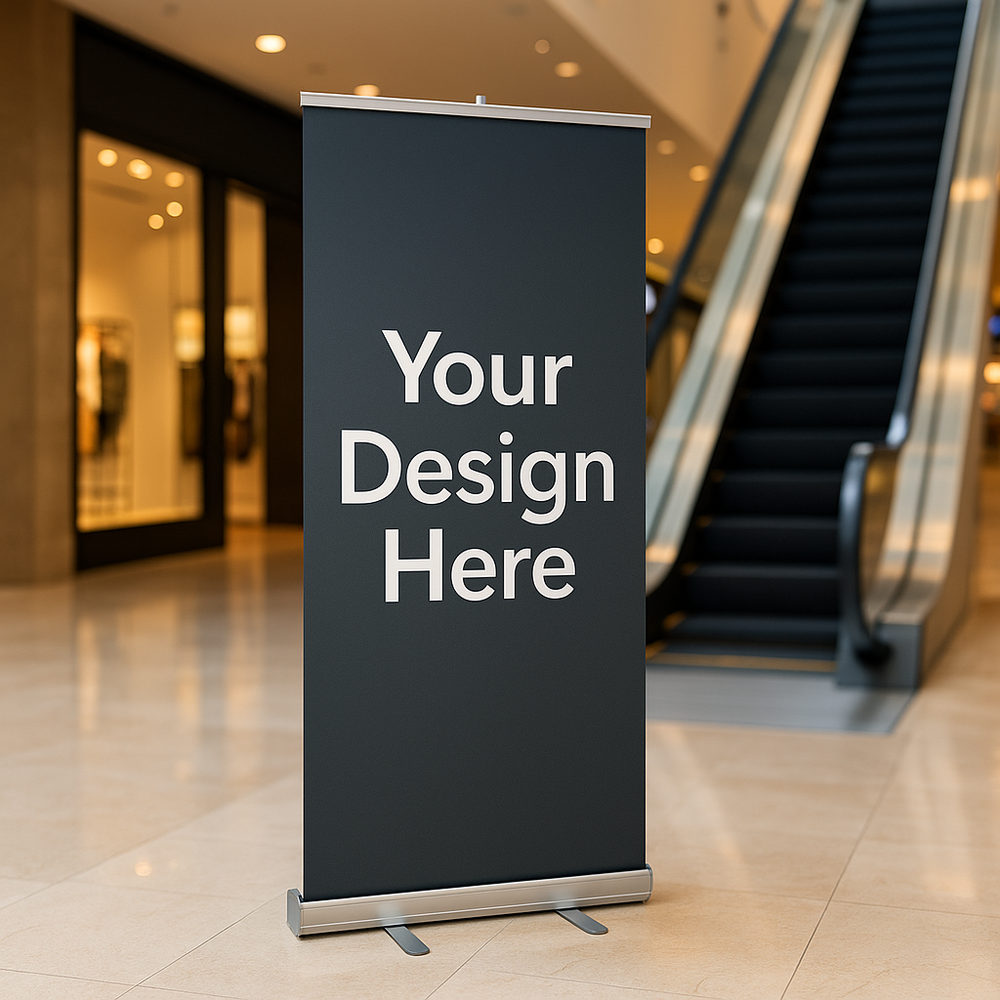 33" x 80" Roll up Retractable Banner with Base