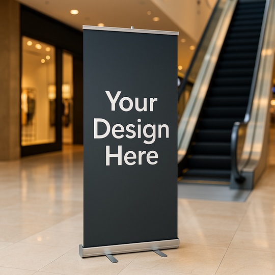 33" x 80" Roll up Retractable Banner with Base