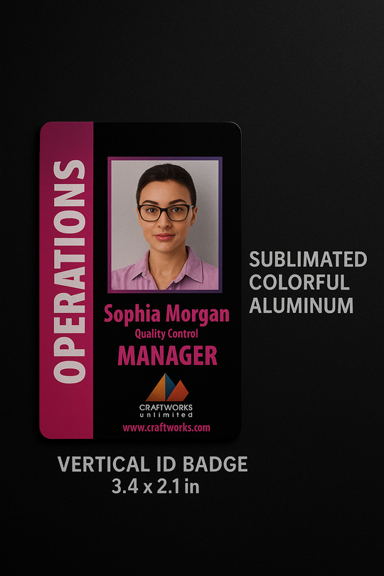 Vertical Aluminum ID Badge (Sublimated Colorful)