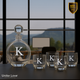 Customized Whiskey Set 750mL Flat Round Glass Decanter Set with Four 10 oz. Rocks Glassess