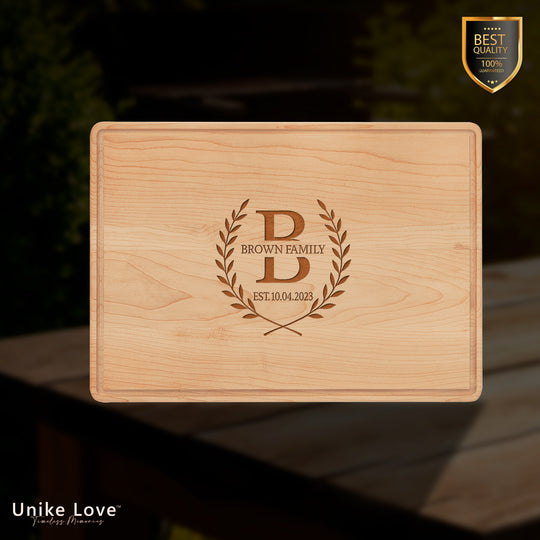 13 3/4" x 9 3/4" Maple Cutting Board with Drip Ring