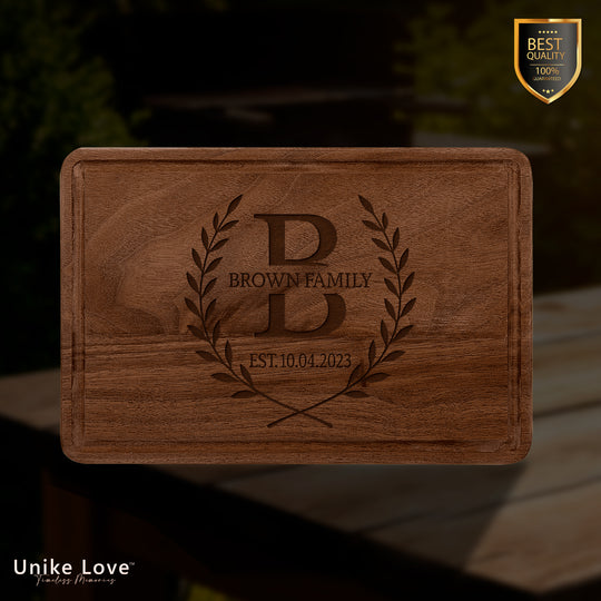 9" x 6" Walnut Cutting Board with Drip Ring