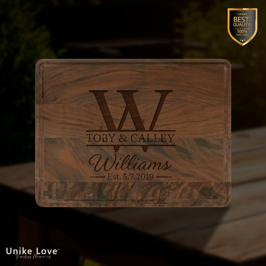 11 1/2" x 8 3/4" Walnut Cutting Board with Drip Ring