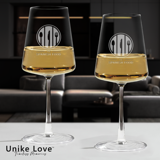 Luxury Personalized Etched Wine Glasses | Custom Engraving | Lovely Wedding Party Gift