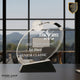 Clear Crystal Oblong Golf Award on Black Crystal Base