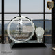 Round Facet Crystal with Golf Ball on Black Pedestal Base