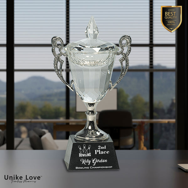Crystal Cup with Silver Handles and Stem