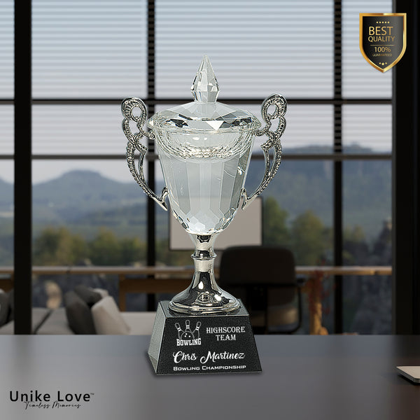 Crystal Cup with Silver Handles and Stem