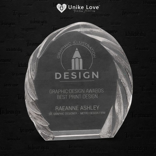 6" Oval Crystal with Decorative Edge