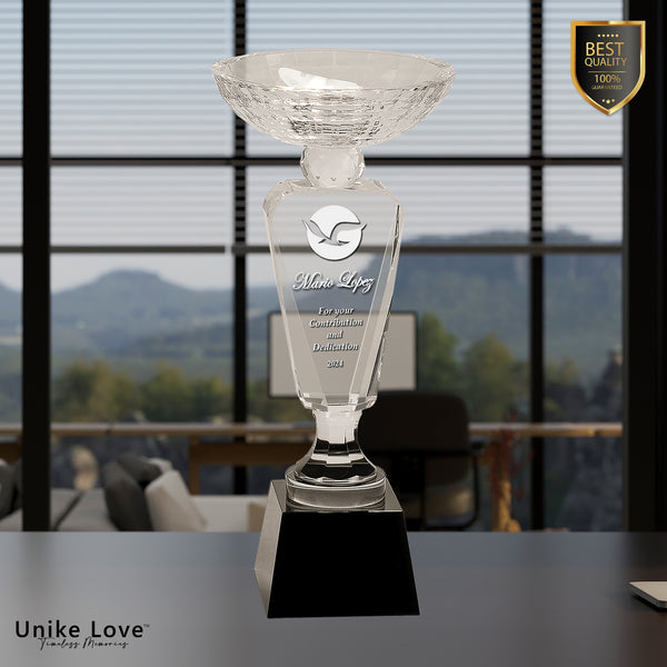Clear Crystal Cup with Black Pedestal Base