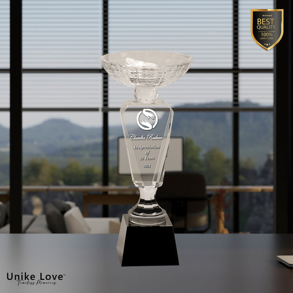 Clear Crystal Cup with Black Pedestal Base