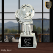 8" Clear Crystal Globe in Hand