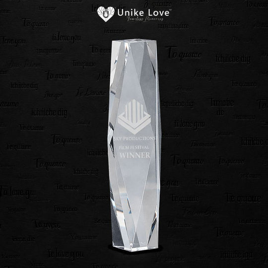 10" Clear Crystal Facet Tower