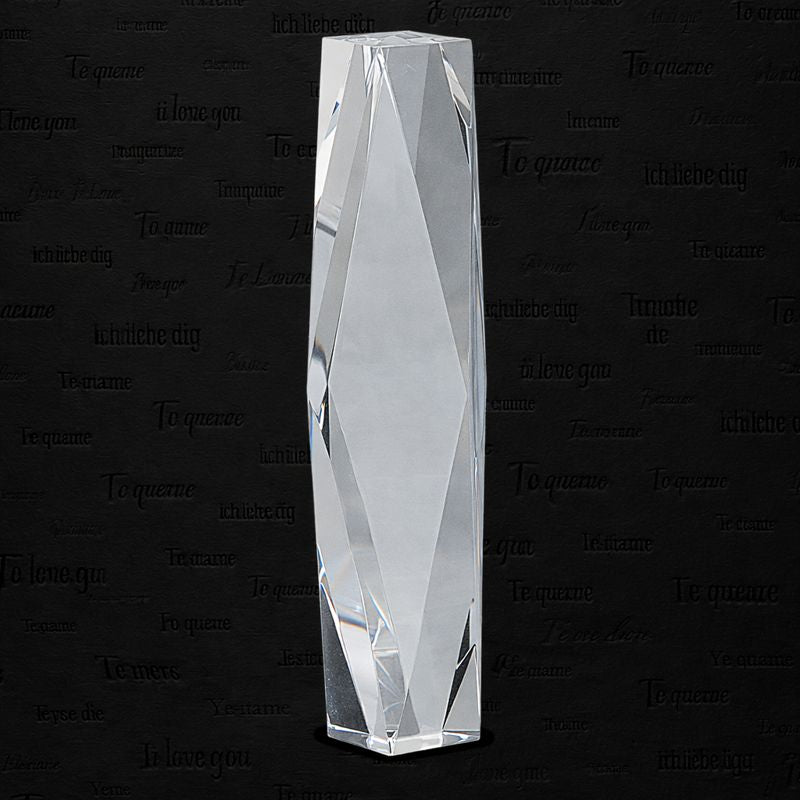 10" Clear Crystal Facet Tower