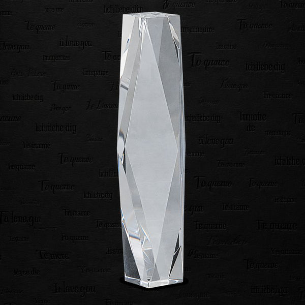 10" Clear Crystal Facet Tower