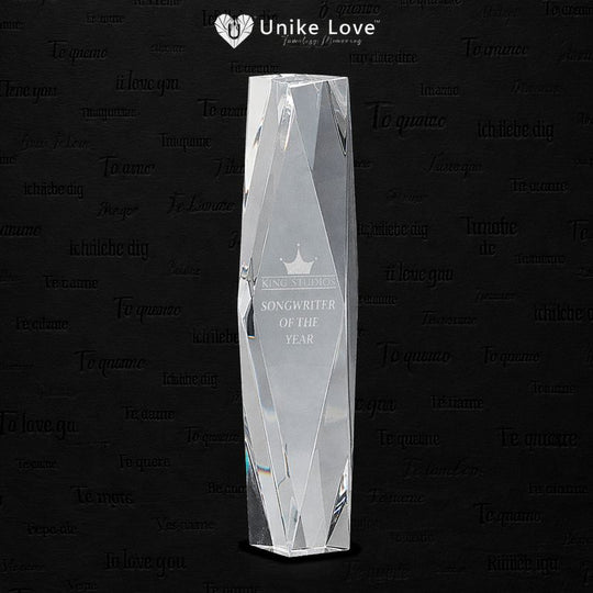12" Clear Crystal Facet Tower