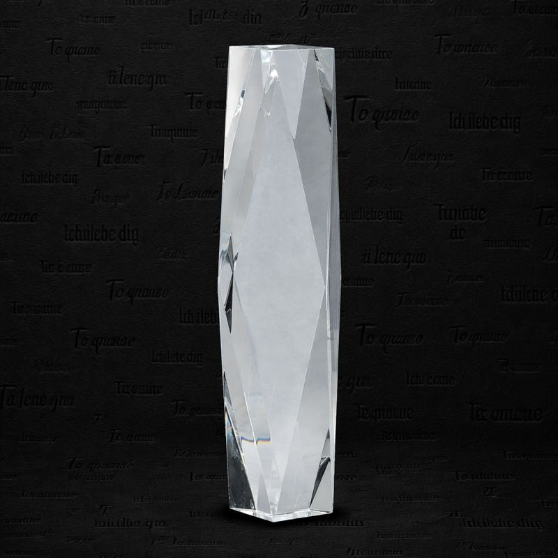 12" Clear Crystal Facet Tower