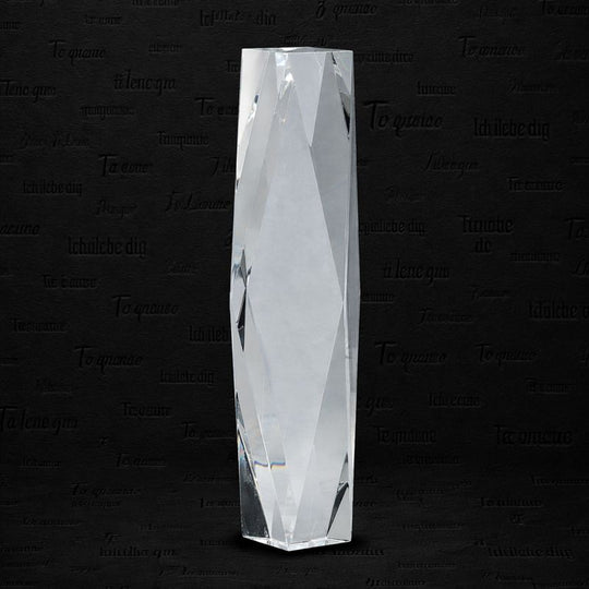 12" Clear Crystal Facet Tower