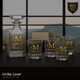 Customized Whiskey Set 750mL Square Glass Decanter Set with Four 11 oz. Rocks Glasses